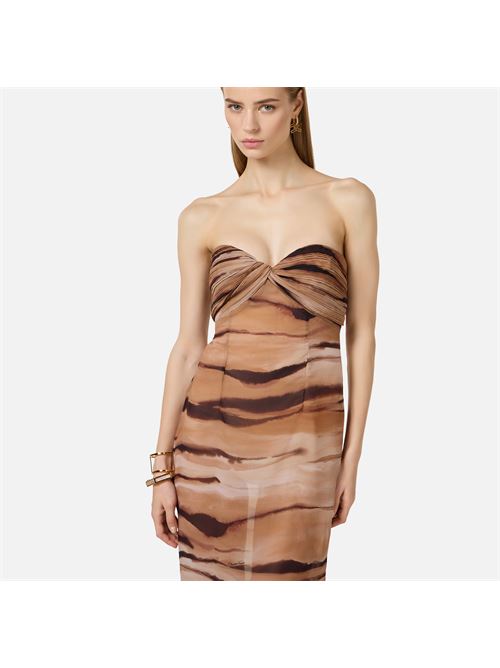 Red Carpet Dress with Tiger Print ELISABETTA FRANCHI | ABR5562E2.470